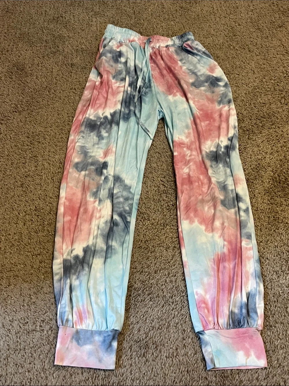 Tie-Dye Kids Pajama Set - Pink, Blue & Gray